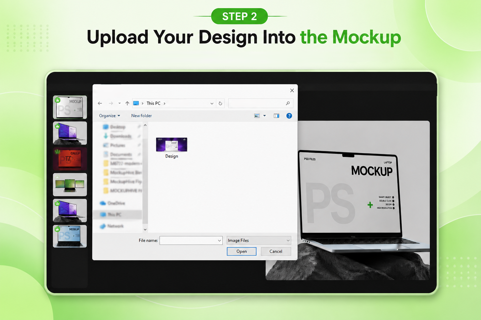 Place Your Design in the Mockup - MockupHive Mockup Editor