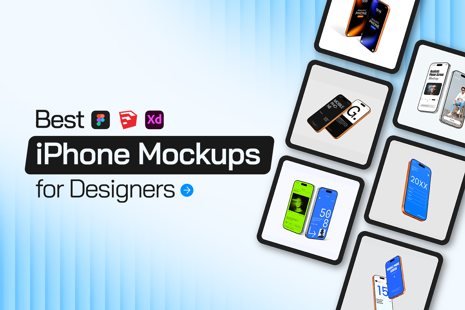 Best iPhone Mockups for Figma, Sketch & Adobe XD (Free & Premium)