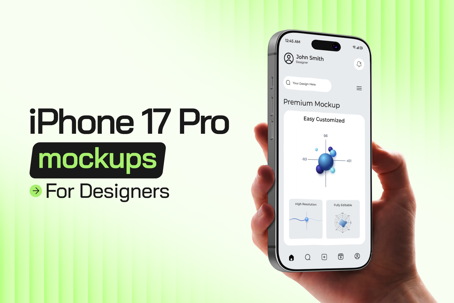 Top iPhone 17 Pro Mockups For App & UI Design (2026)