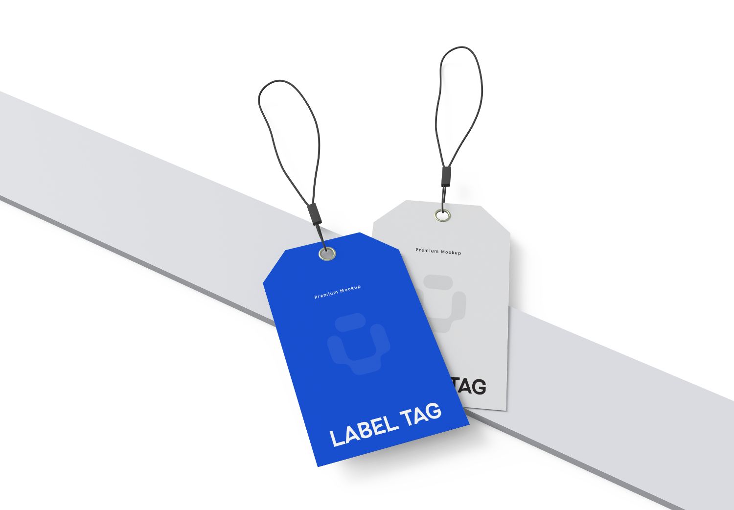 Blue & Grey Label Tag Mockup Set