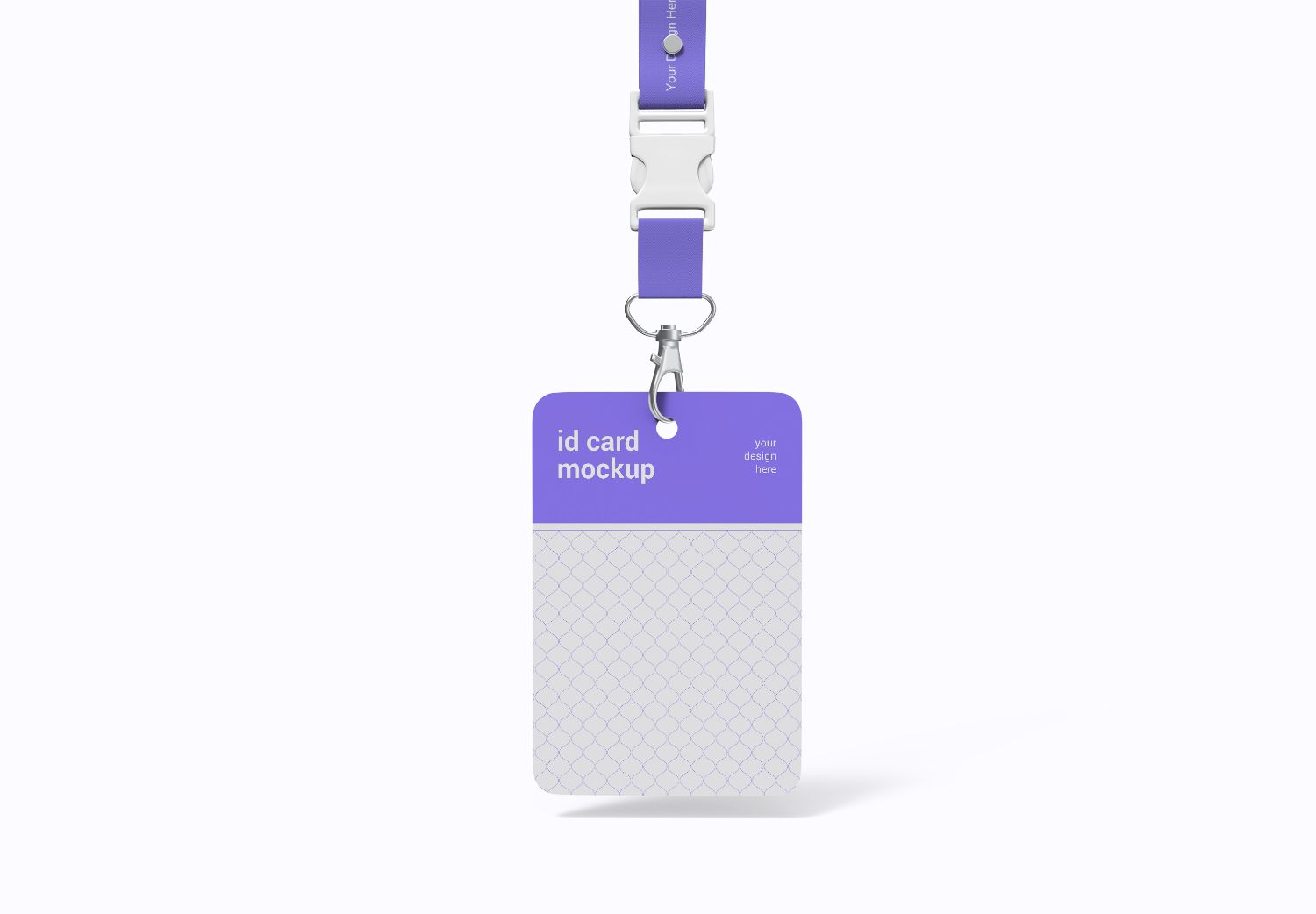 Purple ID Card Mockup with Geometric Pattern - High Res PSD Template