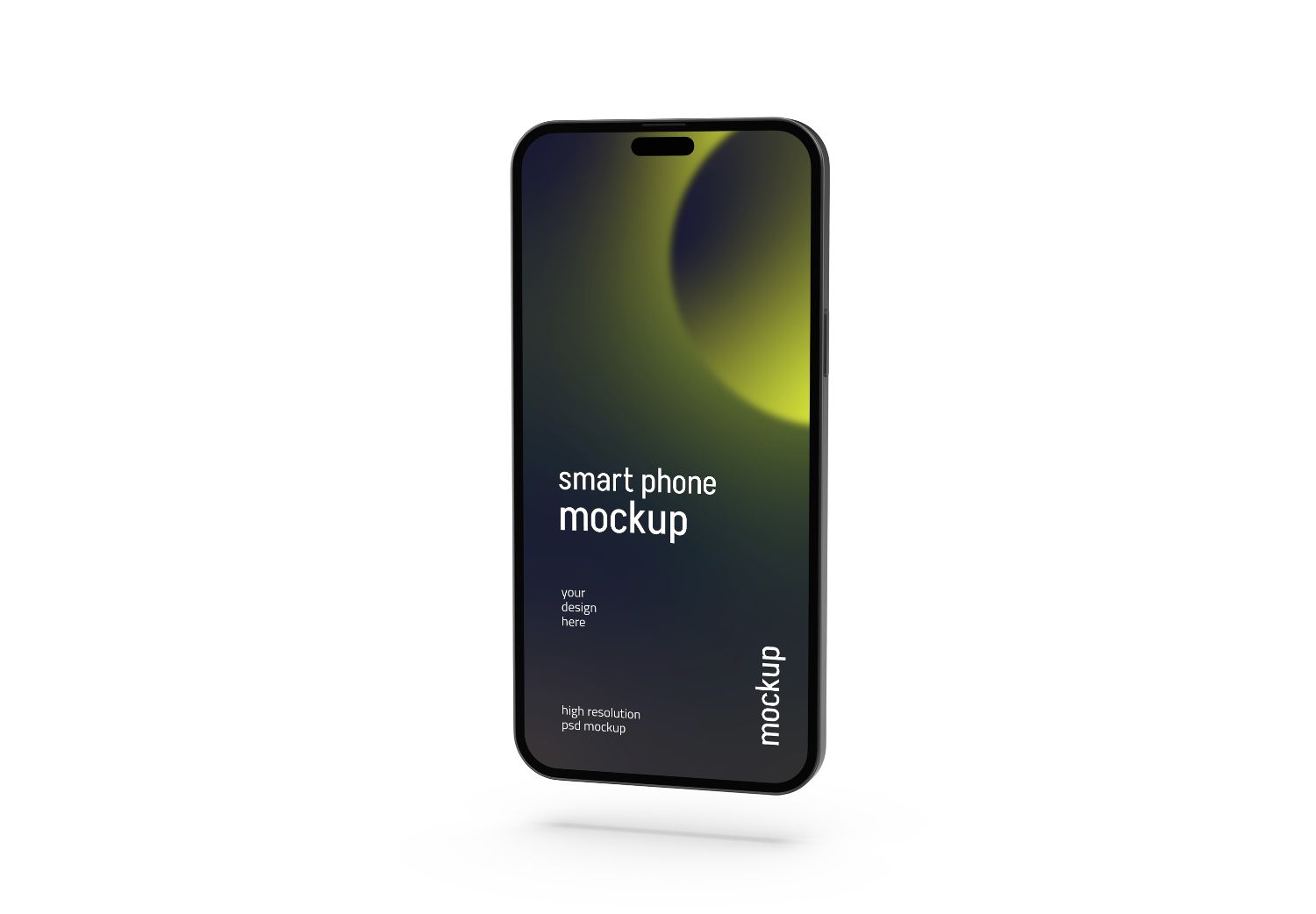 Green & Black Gradient Smartphone Mockup - Clean White Background