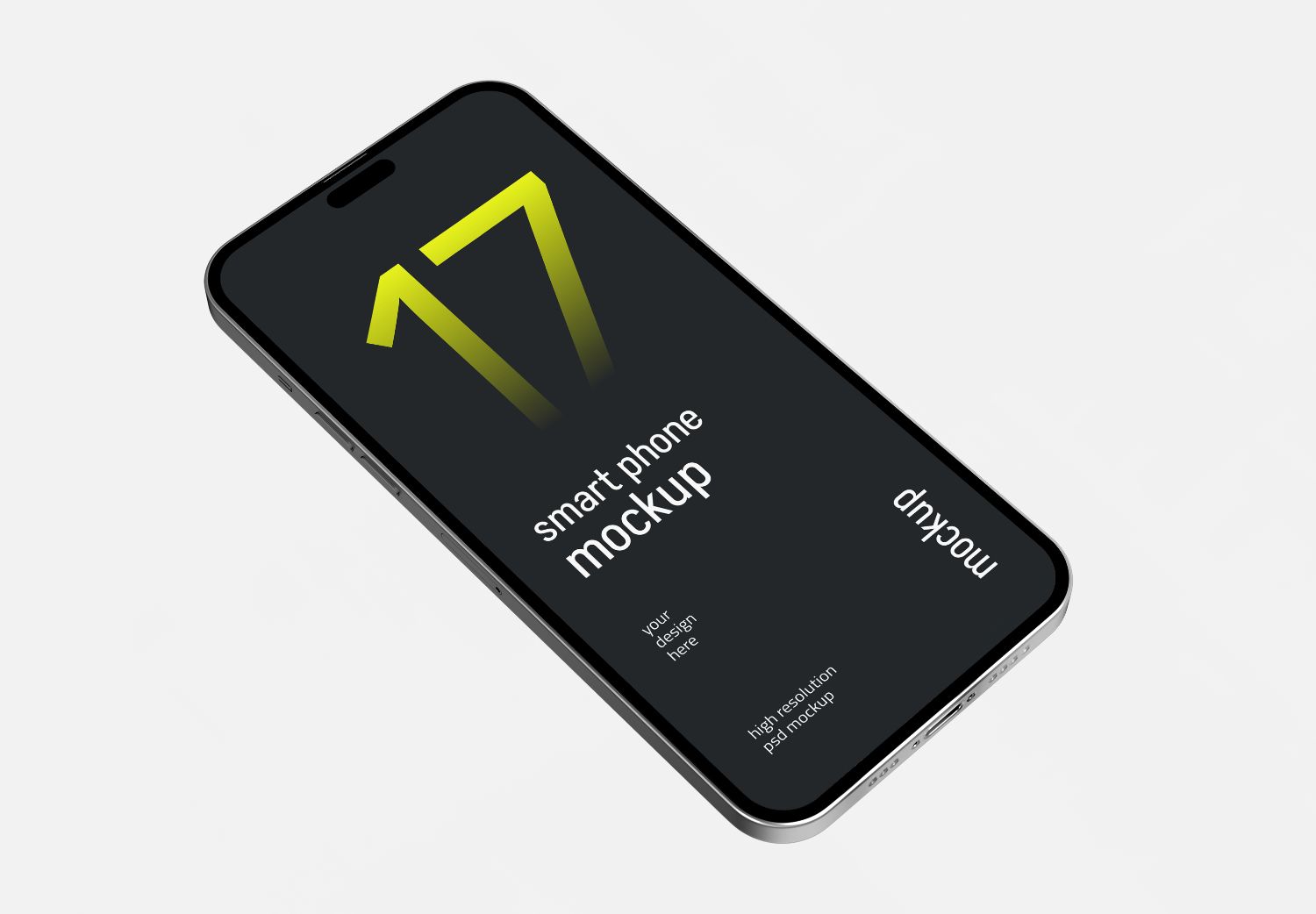 Yellow Accent Smartphone Mockup - Minimalist Design - High Res PSD