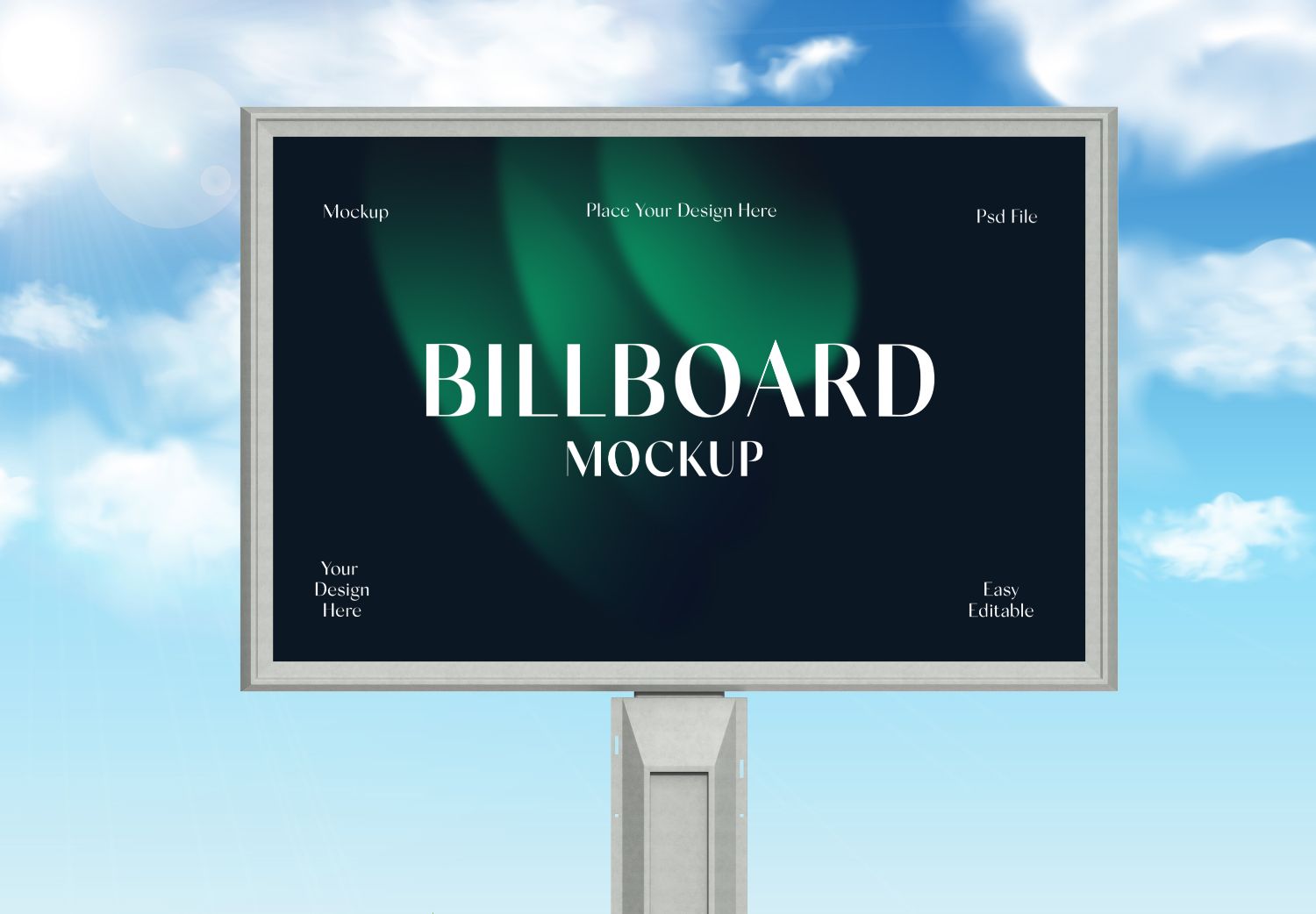 Outdoor Billboard Mockup – Sky Background for Brand Ads