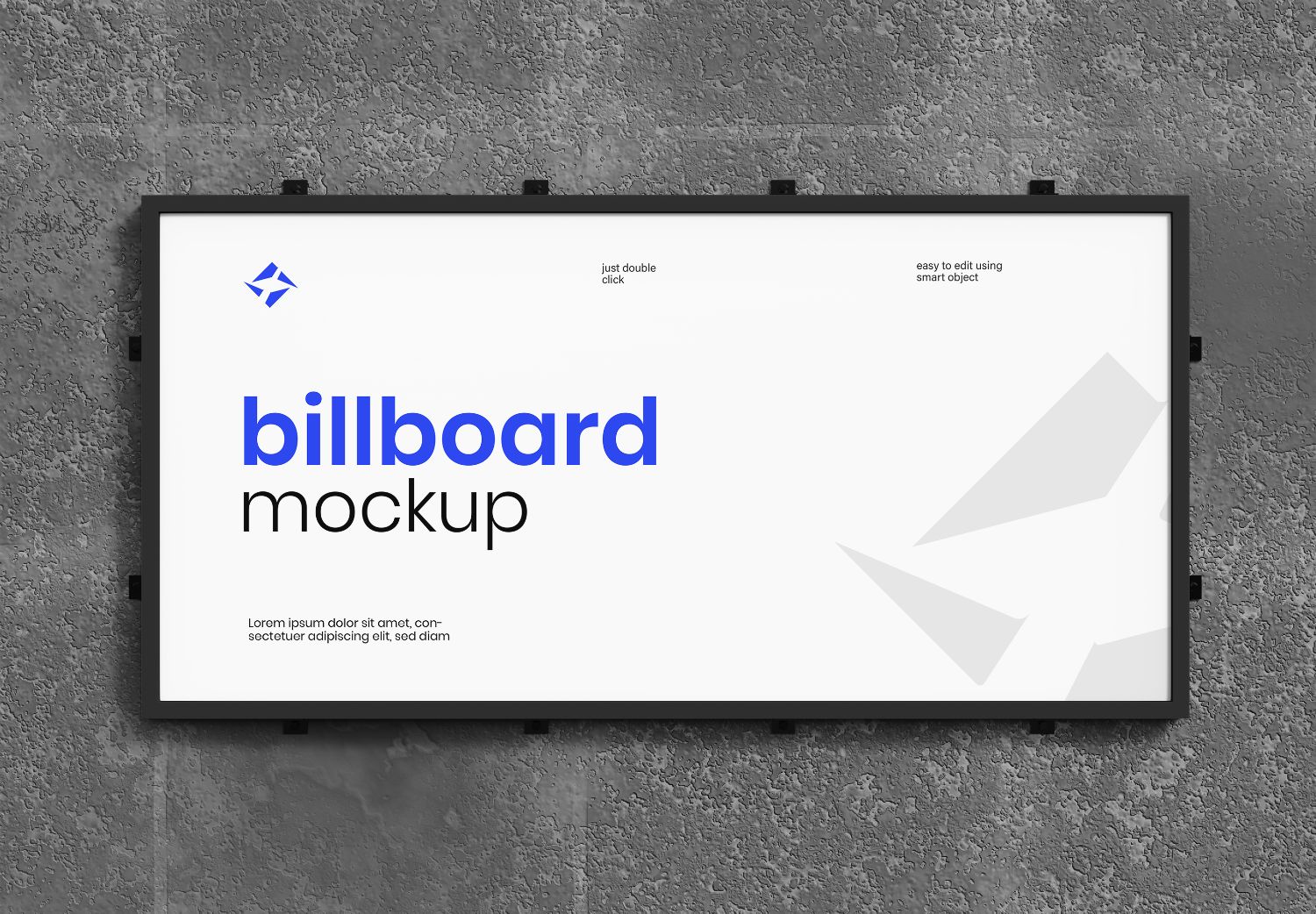 Wall-Mounted Billboard Mockup - Realistic Outdoor Advertising Preview