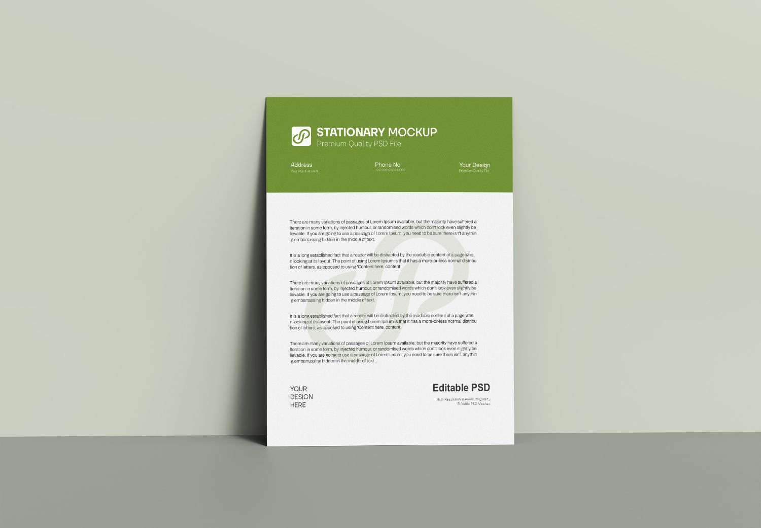 Green Stationery Mockup – Premium PSD for Brand Identity & Letterheads