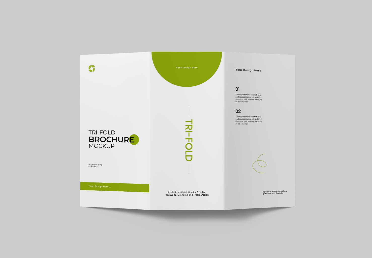 Minimalist Tri-Fold Brochure Mockup - Professional Branding & Marketing Template