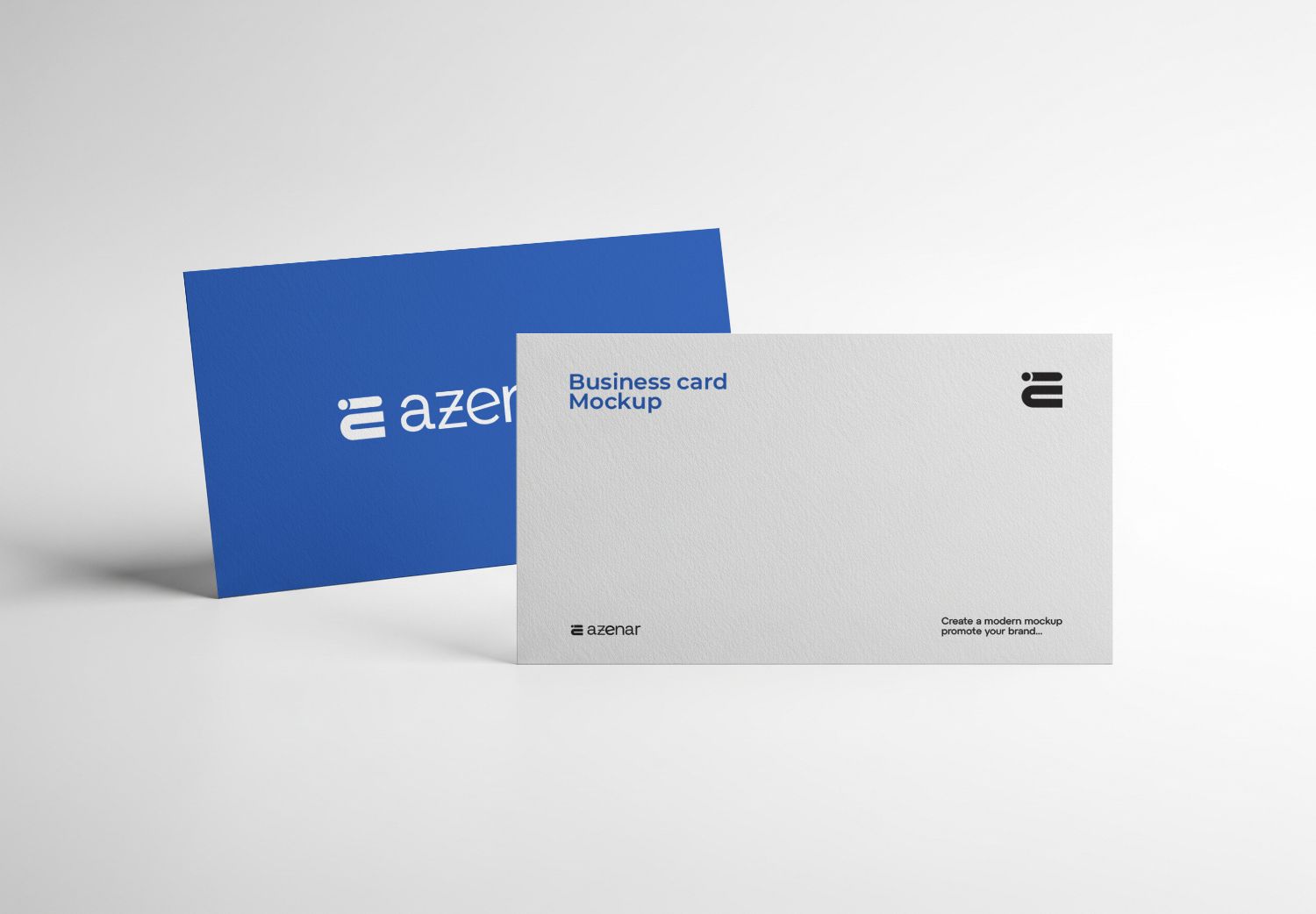 Blue & White Standing Business Card Mockup - Premium Branding for Professionals