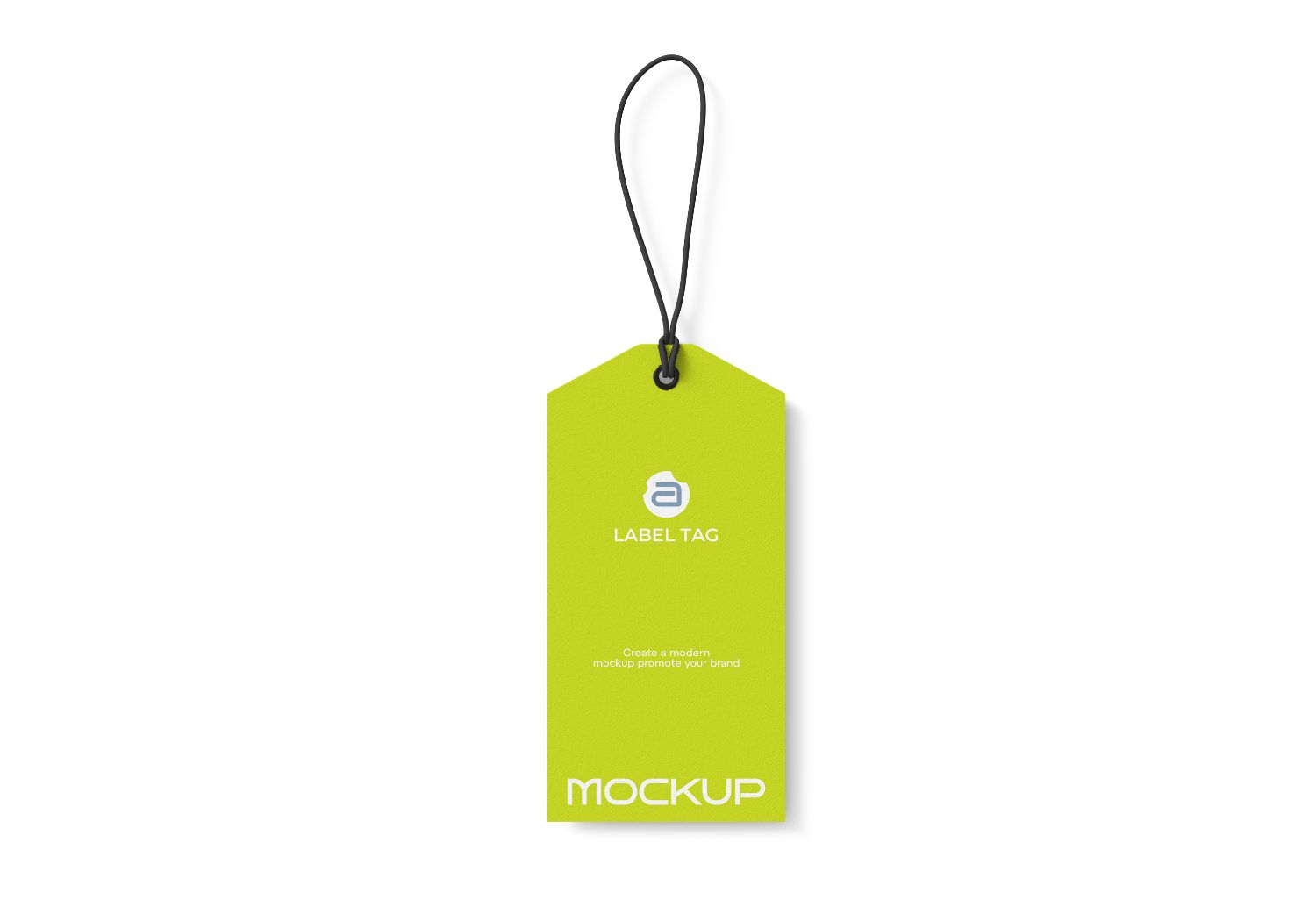 Vibrant Green Hanging Label Tag Mockup - Premium Branding for Products & Packaging