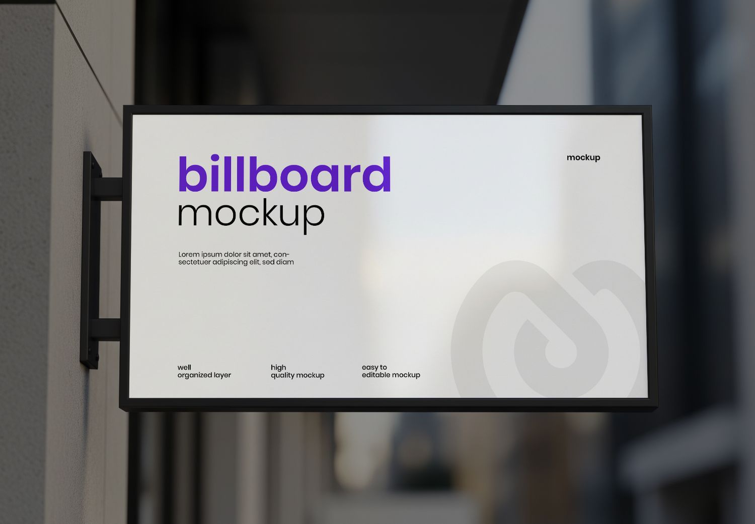 Modern Wall-Mounted Billboard Mockup - Realistic Outdoor Signage for Branding