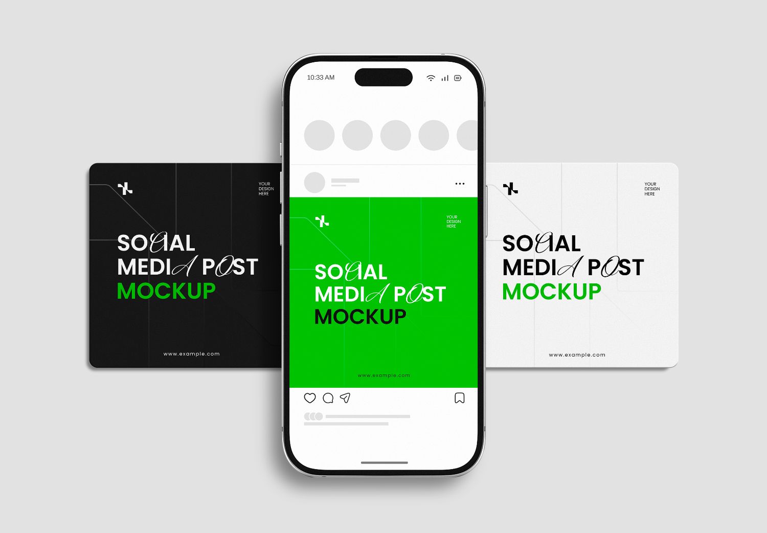 iPhone Social Media Post Mockup - Realistic Design for Instagram & Mobile Marketing