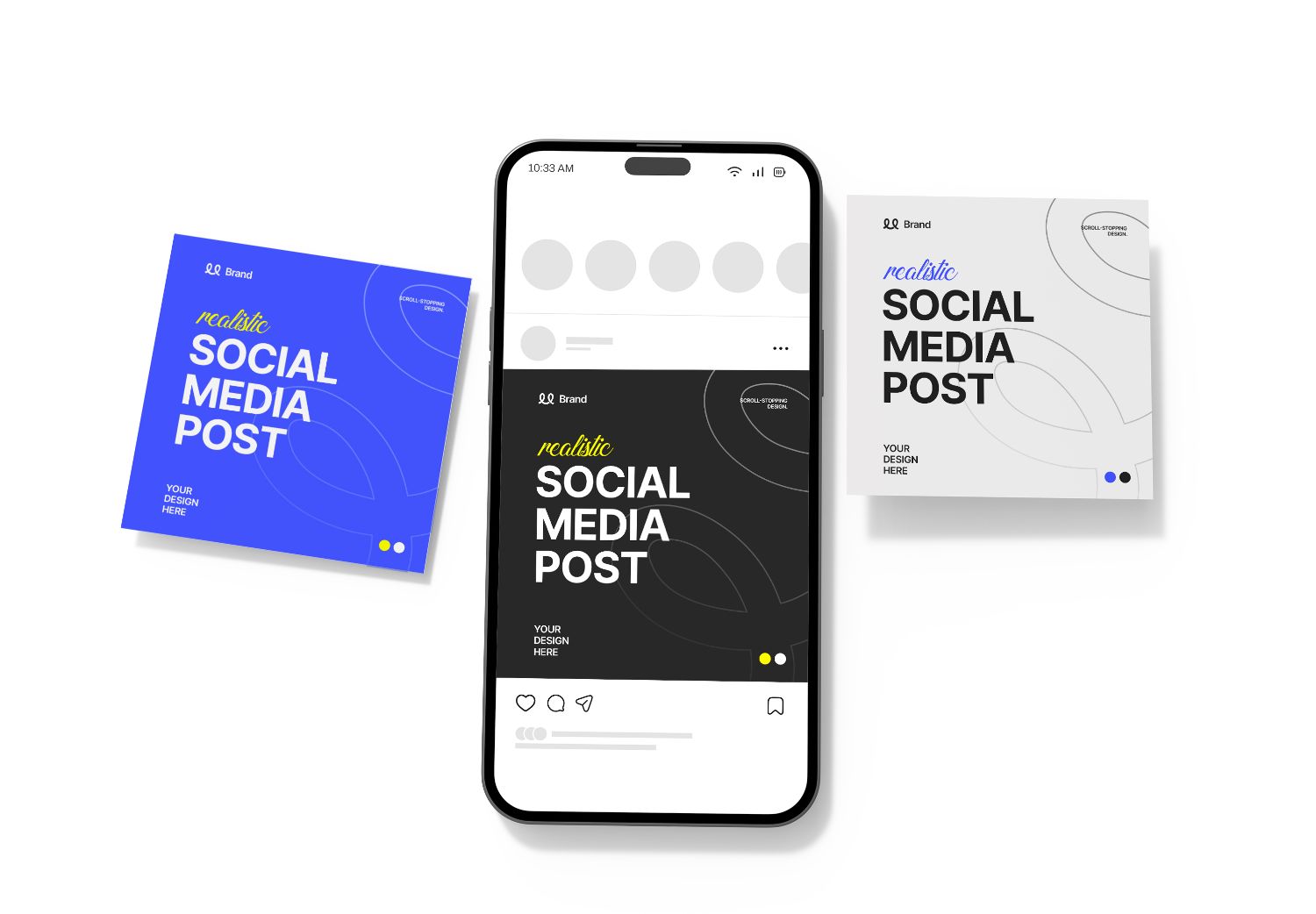 iPhone 15 Pro Social Media Post Mockup - Realistic Scroll-Stopping Design Template