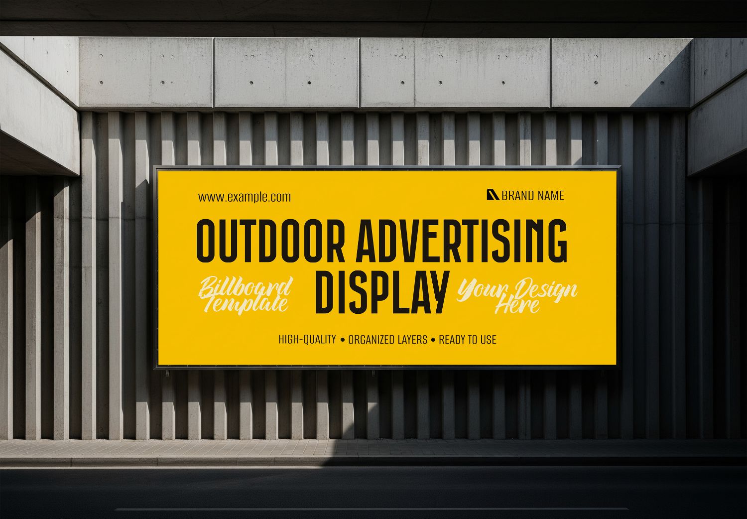 Urban Billboard Mockup Template - High-Quality Outdoor Advertising Display