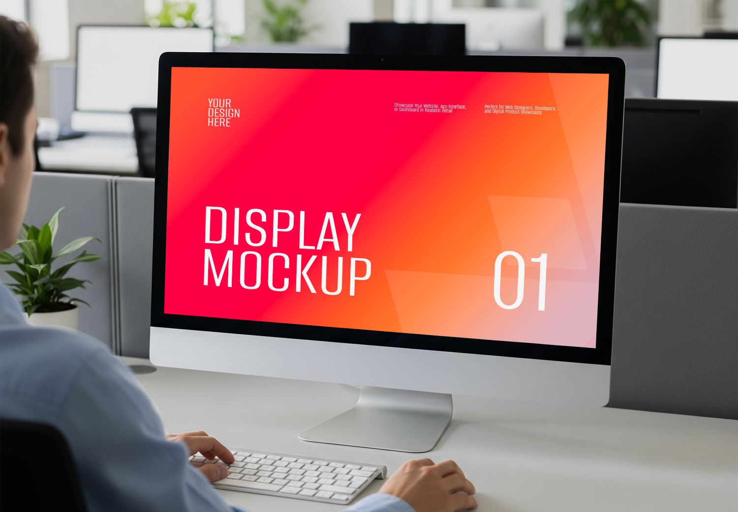 Office Desktop Display Mockup for Web & App Design Presentations