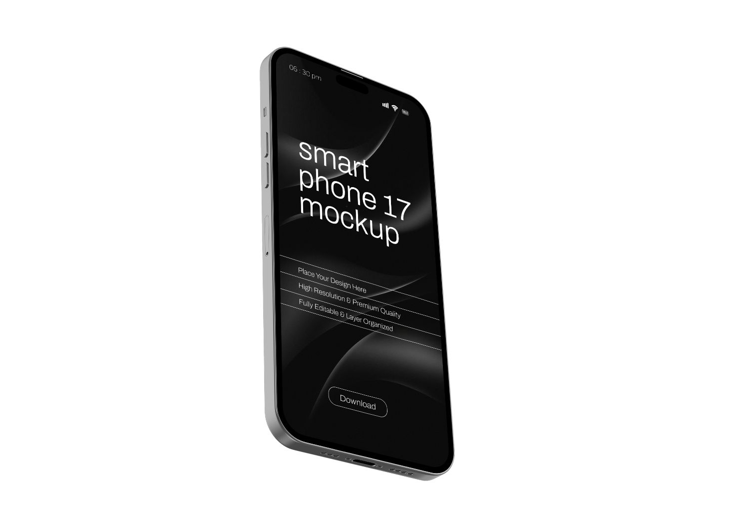 Smartphone 17 Mockup with Sleek Black Screen for Premium Design Portfolios