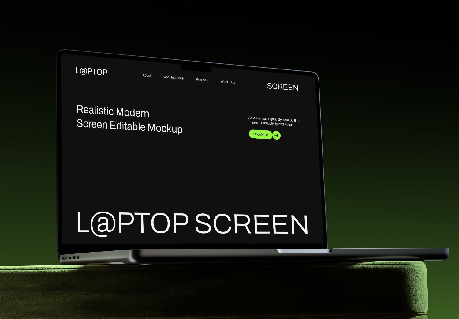 Black Laptop Screen Mockup