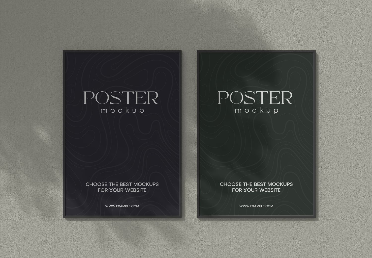 Dark Wavy Wall Poster Mockup