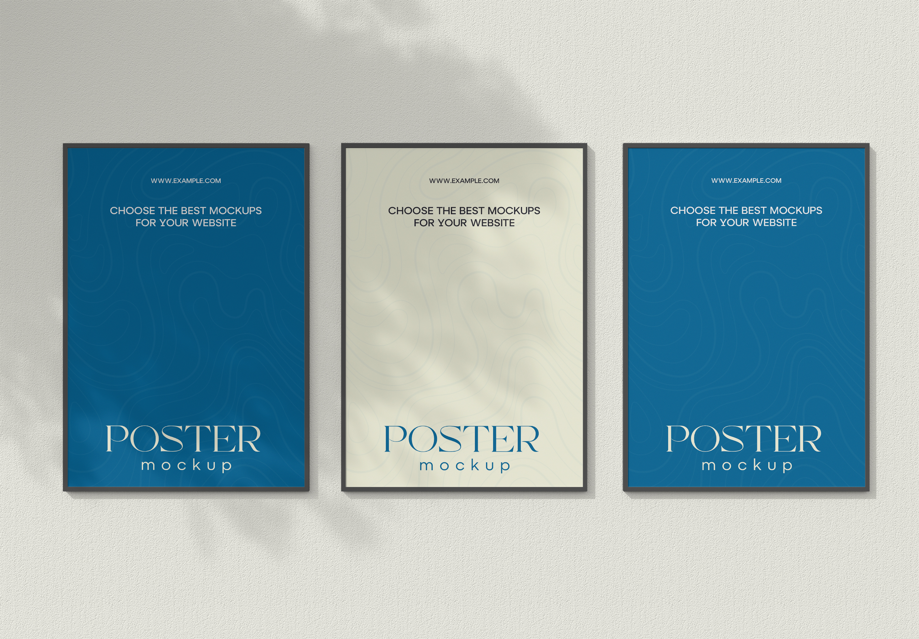 Triple Poster Mockup Display for Websites