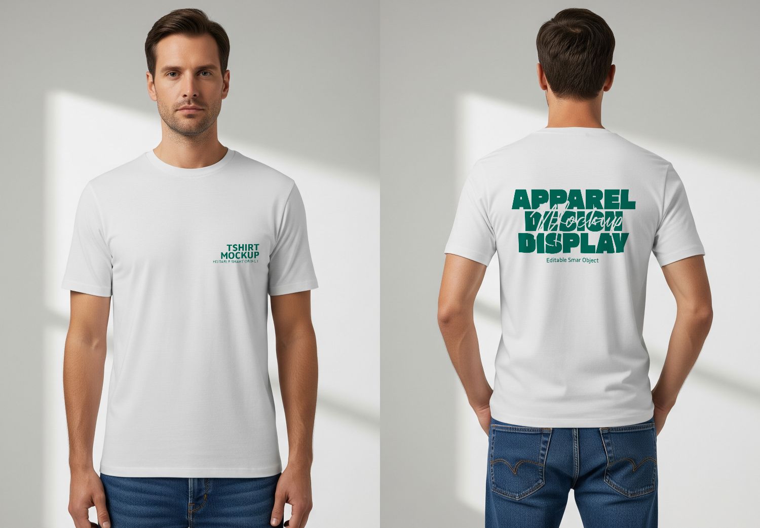 Realistic White T-Shirt Mockup for Apparel Design Projects