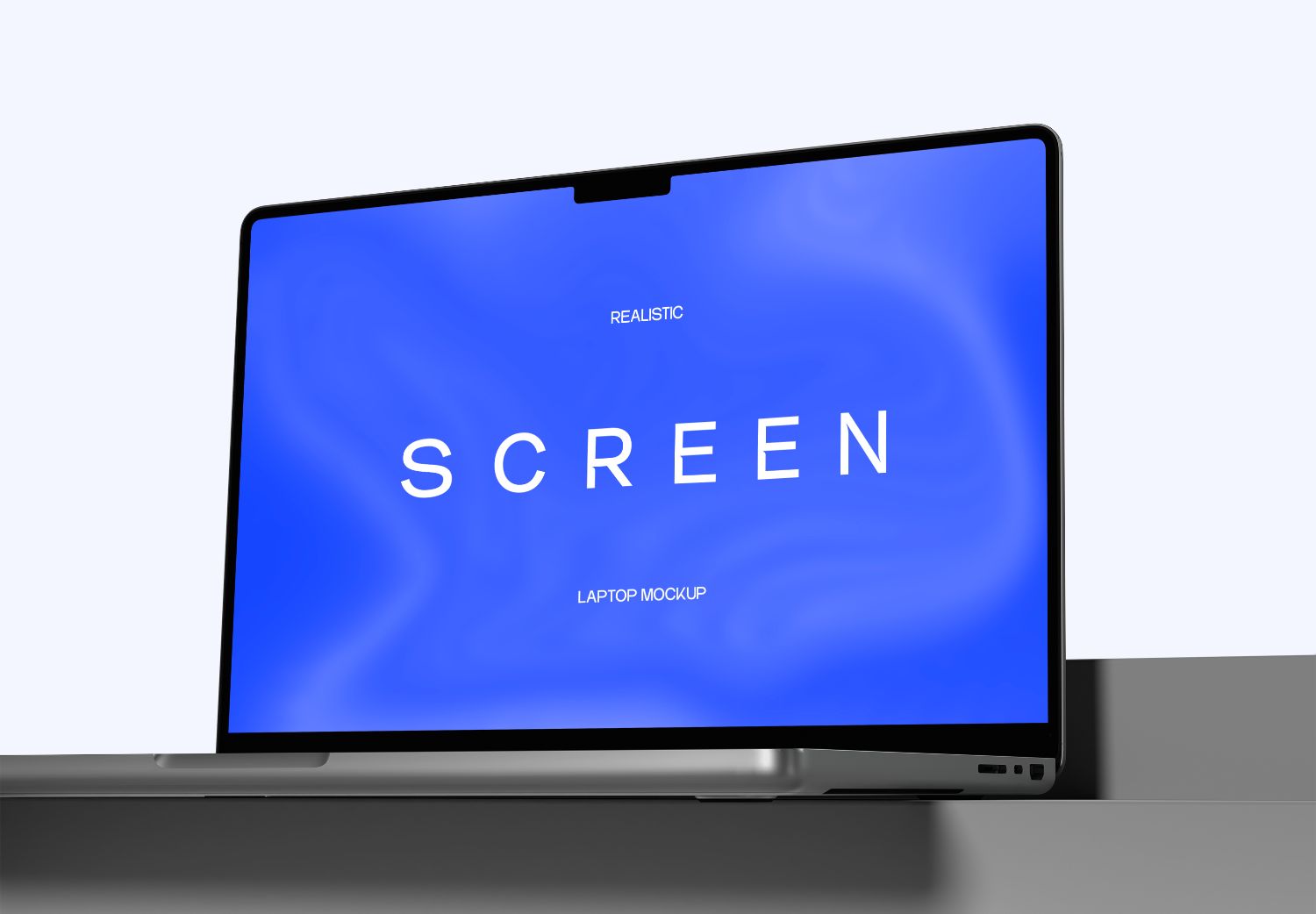 Realistic Blue Laptop Screen Mockup for Web Designers