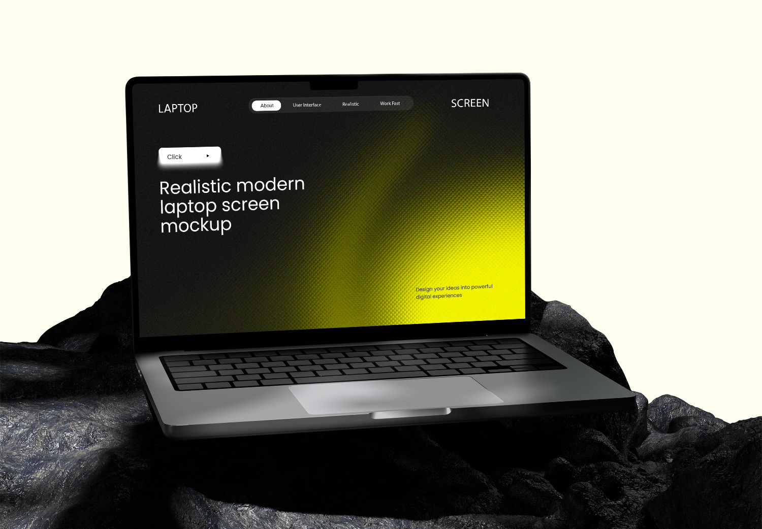 Dark Yellow Gradient Laptop Screen Mockup