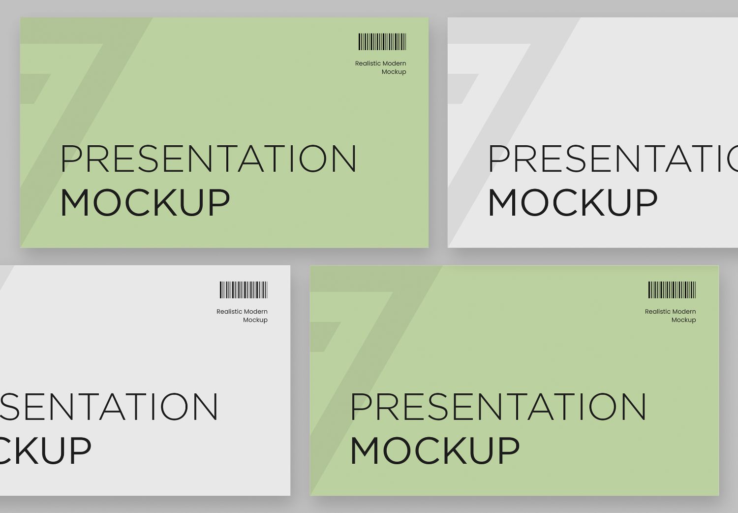 Modern Green and White Presentation Mockup Set