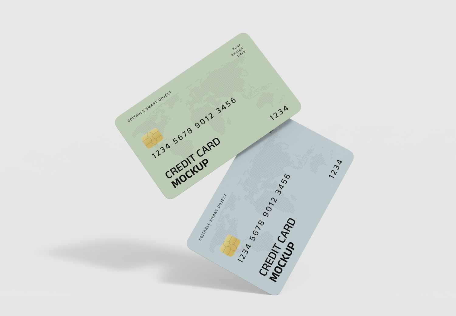 Realistic Dual Credit Card Mockup for Branding
